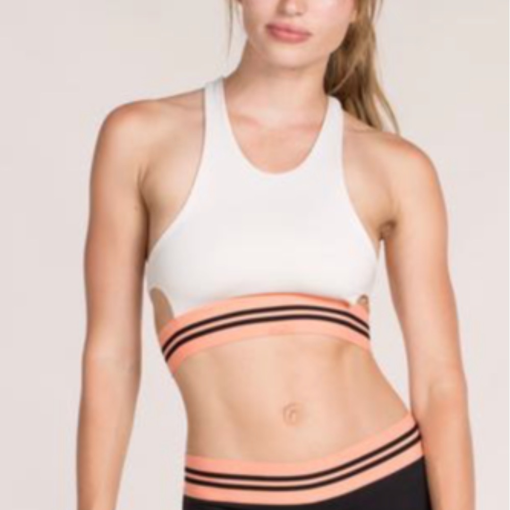Olympia Activewear Troy Sports Bra in Cream NWT
